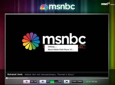 Flash vs. Silverlight MSNBC